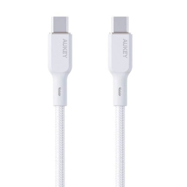 cb-kcc101_white_3__1.jpg Aukey CB-KCC101 Circlet Blink Aramid Fiber USB C to C Cable -1m