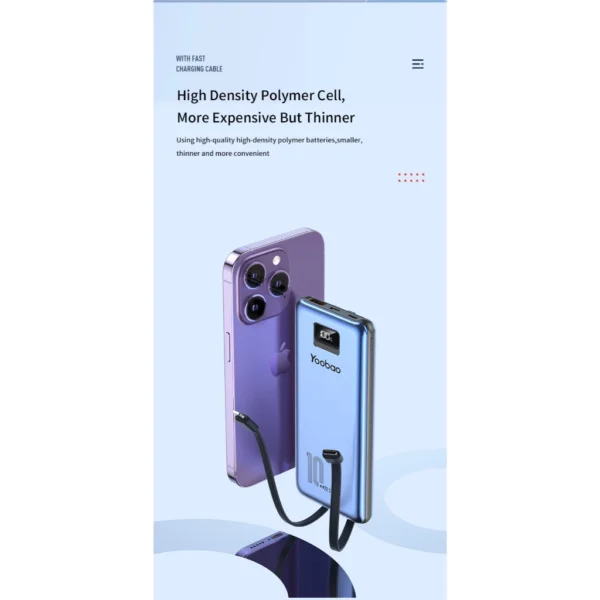 my-11134201-7ras8-m2xq5439xlie32.webp Yoobao Fast Charging Powerbank Built in Cables Lightning & Type C - LC2PRO (10000mAh)